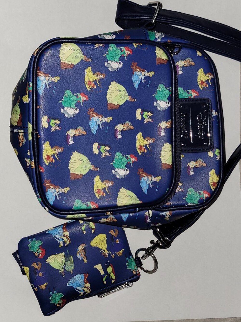 Loungefly Disney Princesses All Over Print 2 Pocket Crossbody Bag w/ Coin Purse